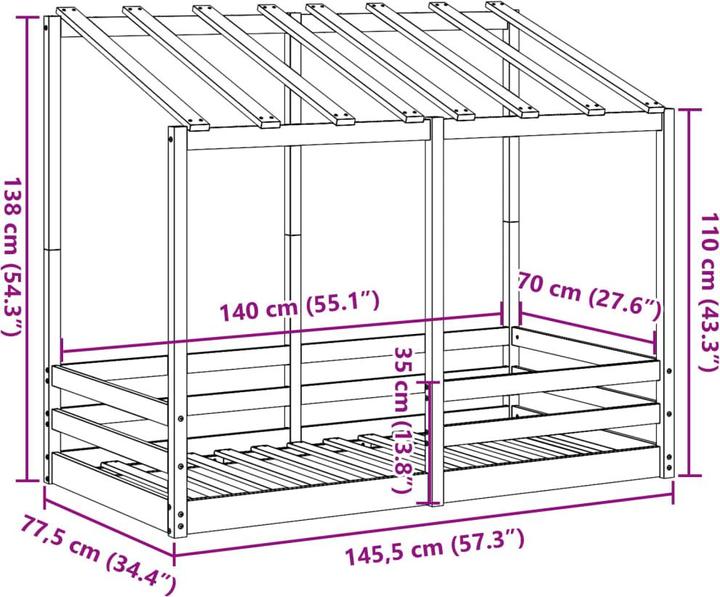 Actual product image vidaXL Kinderbett (75 x 190 cm)