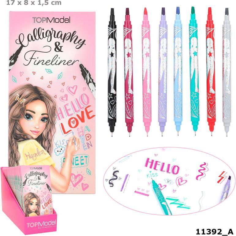 Thumbnail - Top Model, Malstifte, Kalligraphy und Fineliner Set (Mehrfarbig, 8 x)
