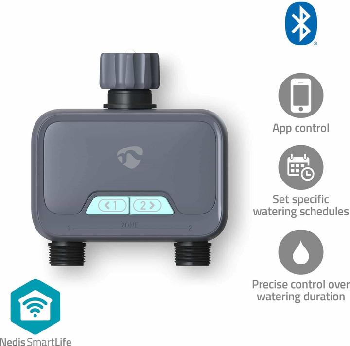 Actual product image Nedis SmartLife Intelligent Water Control Bluetooth® | Battery operated | IP54 | Max. water pressure (Irrigation computer)