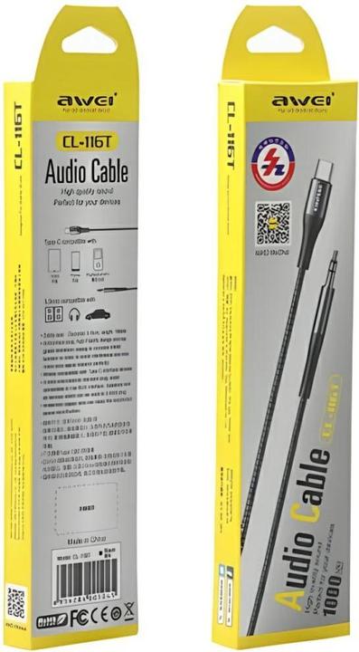 Actual product image Awei USB C — 3.5mm Klinke (1 m)