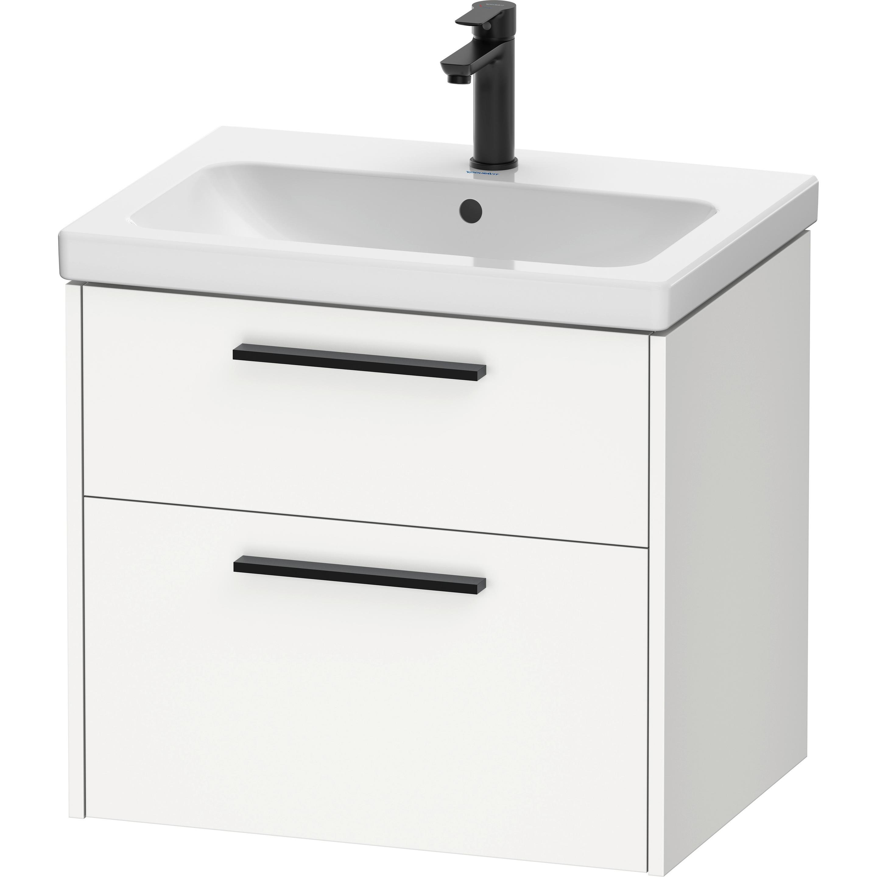Duravit, Waschbeckenunterschrank, D-Code Waschtischunterbau, 1 Auszug, 634x460mm, Siphonausschnitt, mit Griff