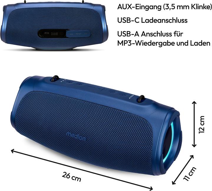 Actual product image Medion LIFE® P61746 Portable Bluetooth® speaker (42 h)