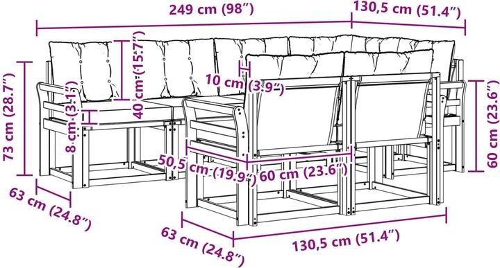 Produktbild vidaXL Outdoor-Sofa