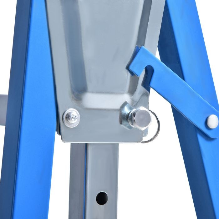 Produktbild Swisshandel24 2 x Gerüstbock Unterstellbock Klappbock höhenverstellbar bis 200kg Stahl Blau 68 x 58 x 80-130 cm (58 cm, 68 cm)
