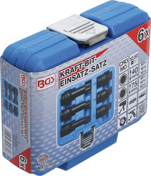 Actual product image BGS Power bit insert set (Internal multi-tooth)