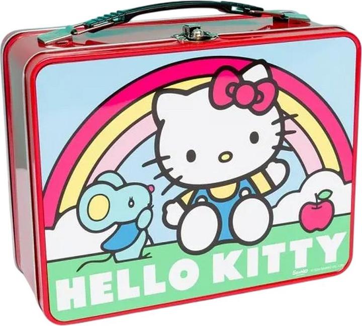Actual product image Sanrio Metal Rainbow Hello Kitty Lunch Box