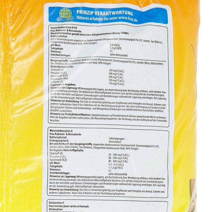 Actual product image Frux Kakteenerde Bonsai Erde hochwertig mineralstoffreich für optimales Pflanzenwachstum (5 l)