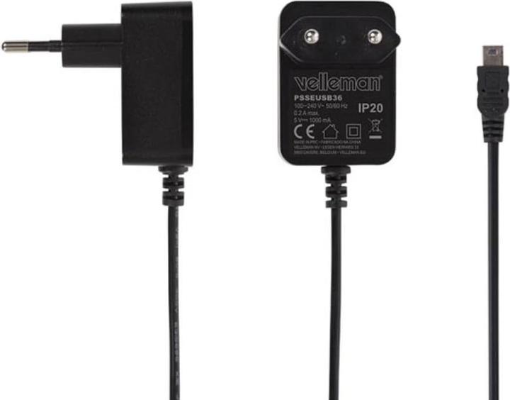 Actual product image Velleman Compact Charger With Mini USB Connector - 5 Vdc - 1 A (5 W)