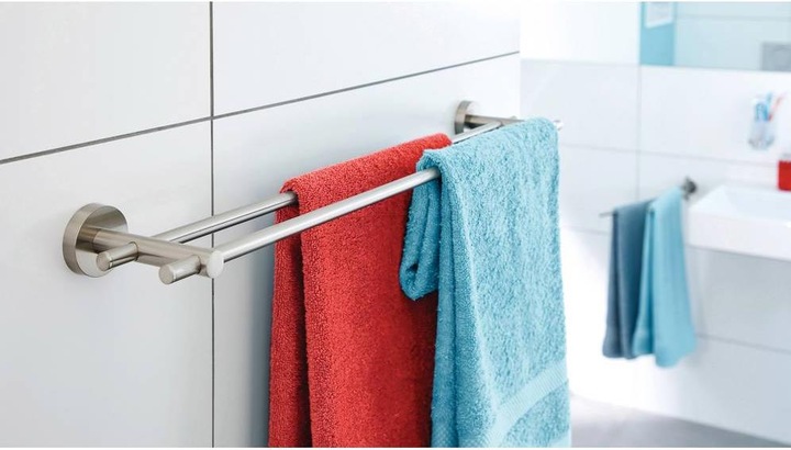 Actual product image tesa MOON Towel rail two-arm incl. adhesive solution without drilling