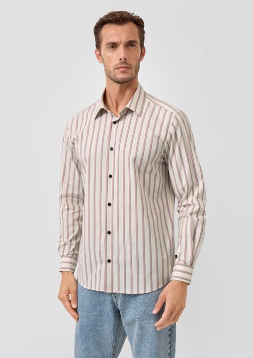 Immagine prodotto s.Oliver Hemd Regular Fit: Gestreiftes Langarmhemd mit Kentkragen (S)