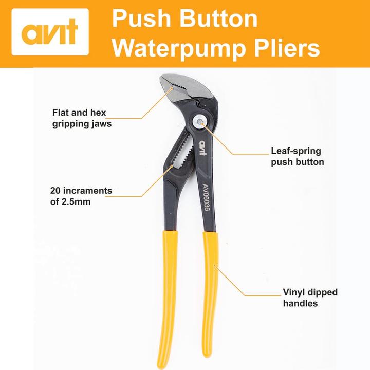 Produktbild Avit Wasserpumpenzange mit Druckknopf 175 mm (175 mm)
