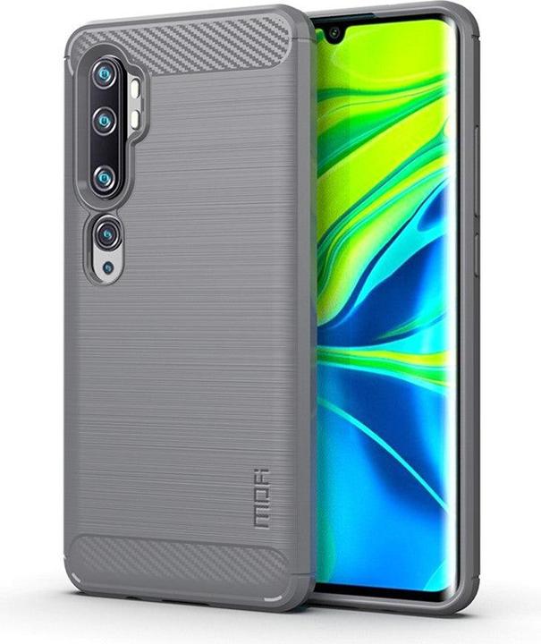 Immagine prodotto Cover-Discount Xiaomi Mi Note 10 Pro - Custodia in gomma con look in carbonio metallico grigio (Mi Nota 10 Pro)