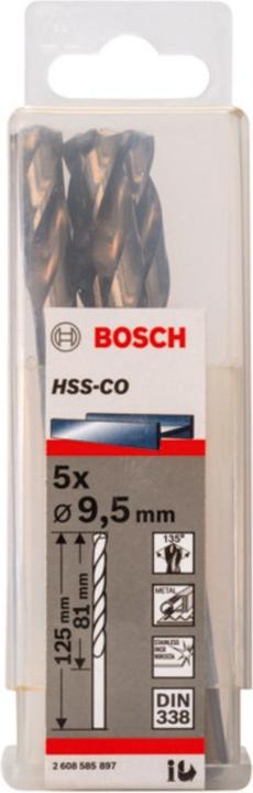 Produktbild Bosch Professional Zubehör PRO Stainless Steel HSS-Co Spiralbohrer, 9.5 x 81 x 125 mm (9.5 mm)