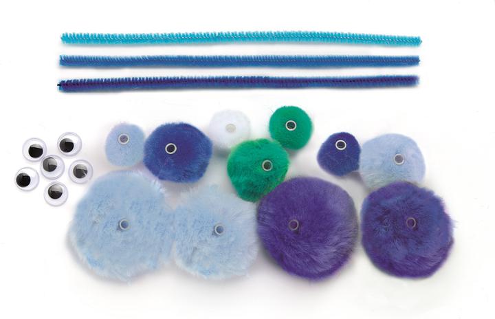 Actual product image Glorex Craft set Basic 56-piece blue mix 100% acrylic