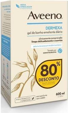 Actual product image Aveeno Dermexa Daily Emollient Bath Gel 2x300ml By (600 ml)