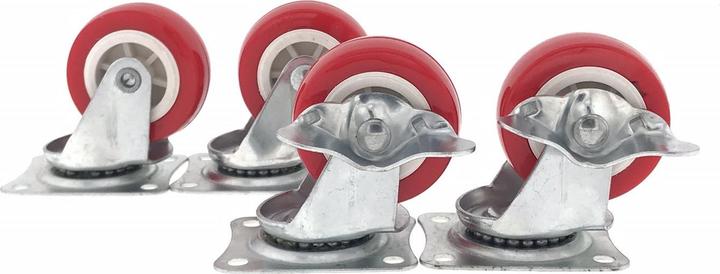 Immagine prodotto Benson Set ruote piroettanti 4x50mm rosso, 2x con freno