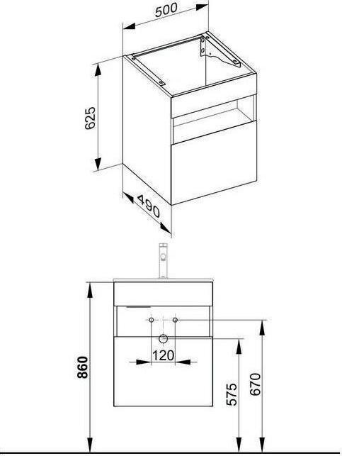 Produktbild Keuco Waschtischunterbau STAGELINE 500x625x490mm we (50 x 49 x 62.50 cm)