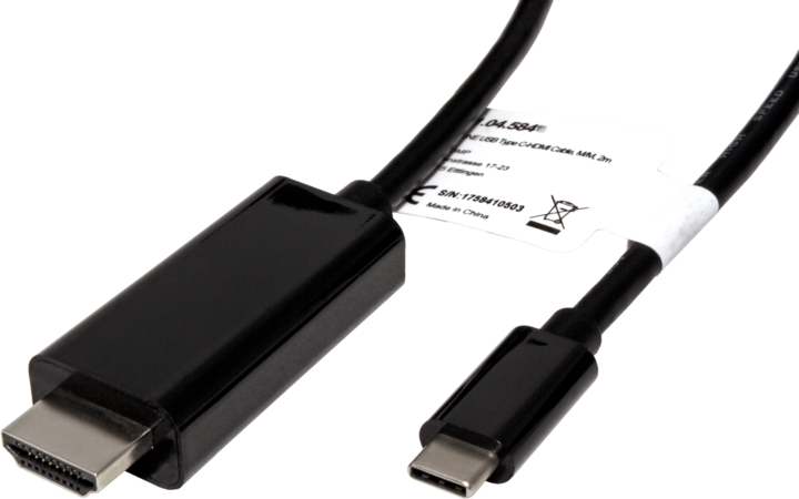 Actual product image Roline USB Typ C — HDMI (Typ A) (3 m, HDMI, USB Type C)