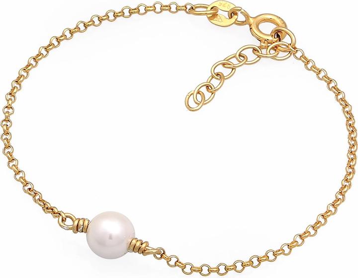 Immagine prodotto Elli Bracciale Kids conchiglia perla argento 925 (14 cm, Argento 925, Perle di conchiglia, Nessuna pietra)