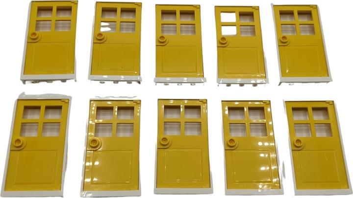 Actual product image LEGO Door 1x4x6 yellow door + white frame - NEW - 100x (LEGO Accessories)