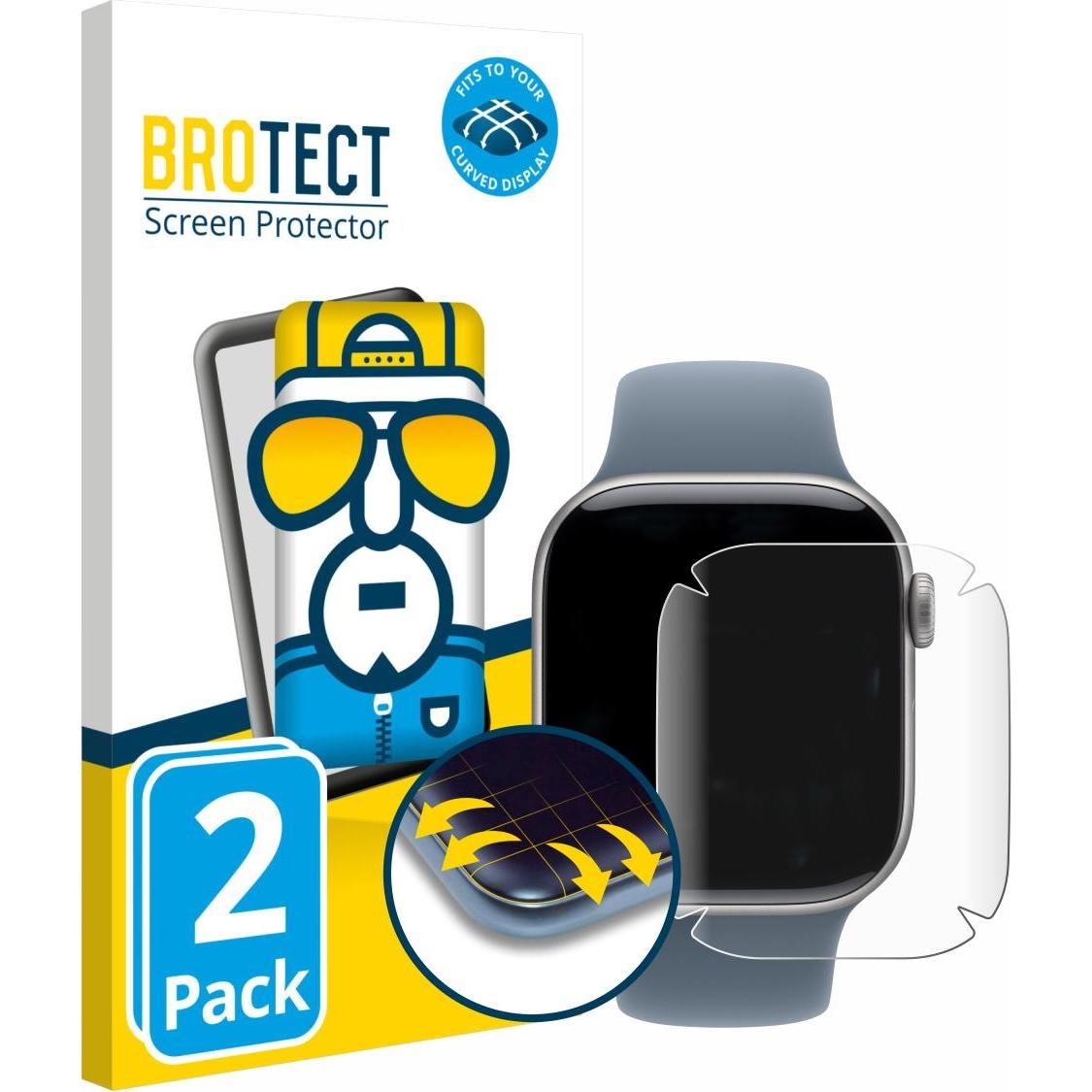 BROTECT Full-Screen Pellicola, Pellicola protettiva per smartwatch, Trasparente