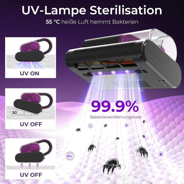 Produktbild Bear Rock Milbensauger mit UV-C Licht und 15kpa Saugkraft