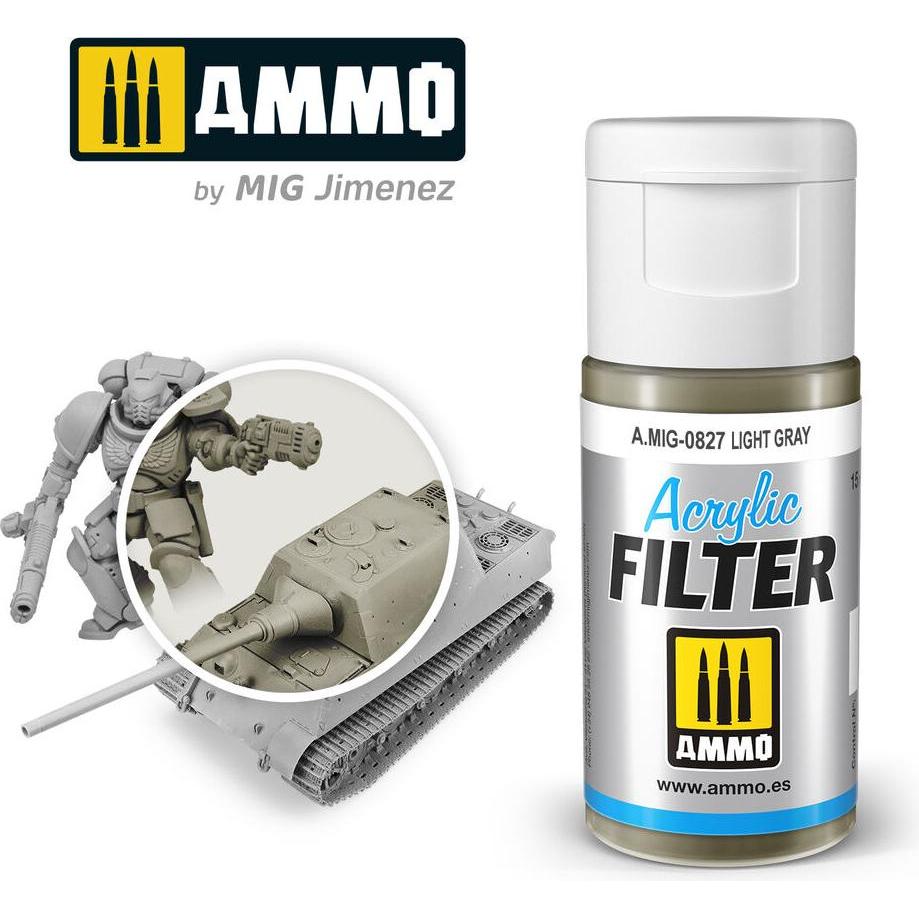 AMMO by MIG Jimenez, Perforatore, FILTRO ACRILICO Grigio chiaro