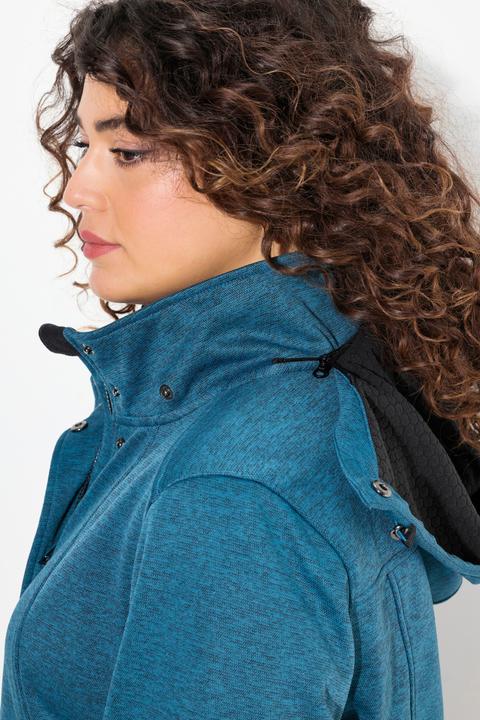 Produktbild Ulla Popken HYPRAR Softshelljacke, wasserabweisend, 2-Wege-Reissverschluss Kapuze (46, 48)