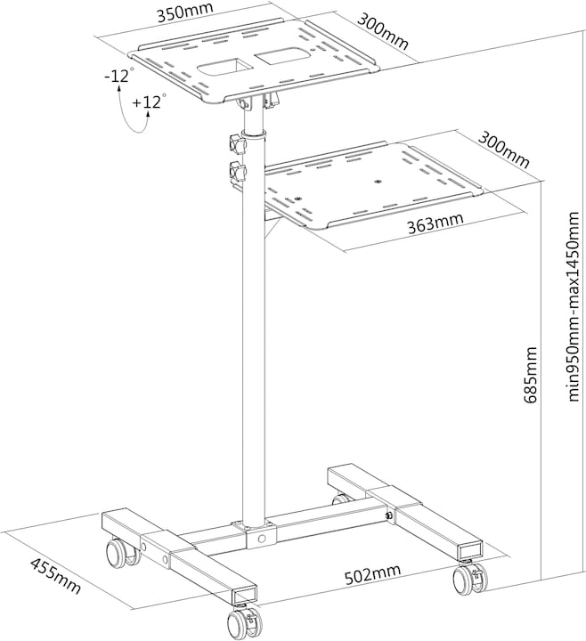 Produktbild PureMounts Projektorwagen (Tisch)