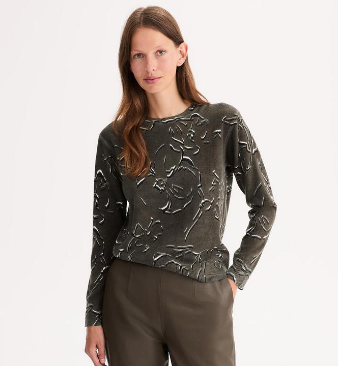 Produktbild Anne Weyburn Feinstrickpullover mit rundem Ausschnitt und Print (S)