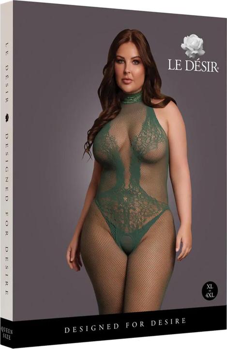 Actual product image Le Désir Fishnet and Lace Bodystocking - Queen Size (3XL, 4XL, XL, XXL)