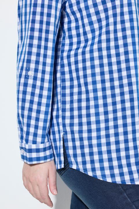 Immagine prodotto Ulla Popken Camicia a quadri con colletto da camicia, maniche lunghe e linguetta per risvolto (50, 52)