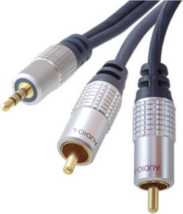 Actual product image Shiverpeaks PROFESSIONAL audio cable, 2 x cinch plug - (5 m, 3.5mm jack (AUX), Cinch)
