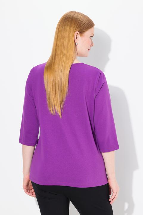 Produktbild Ulla Popken Shirt, Collier-Verzierung, Classic, Rundhals, 3/4-Arm (50, 52)