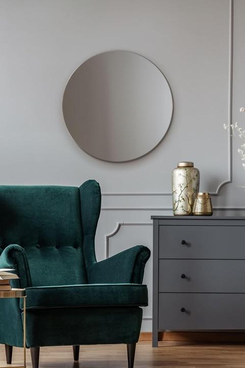 Actual product image MirrorOutlet Frameless Beveled Round Wall Mirror (60 cm)