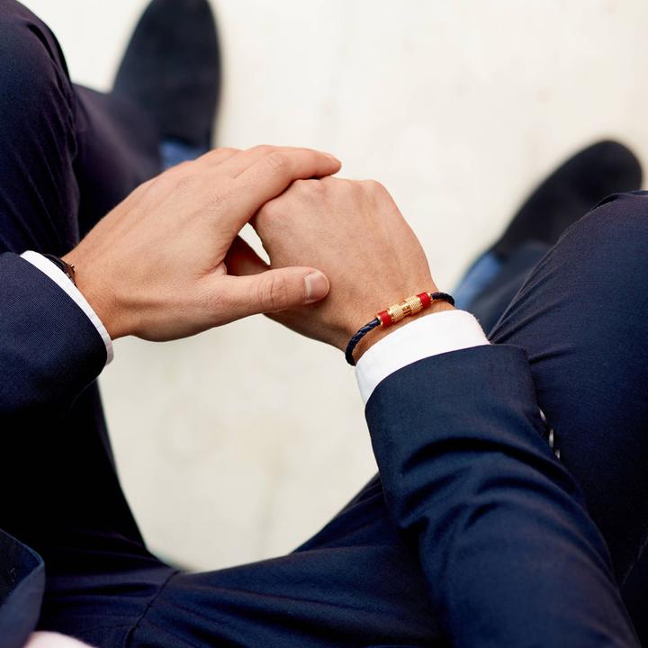 Produktbild Tom Hope Canterbury Blue Bracelet M (19.50 cm, Edelstahl, Leder)