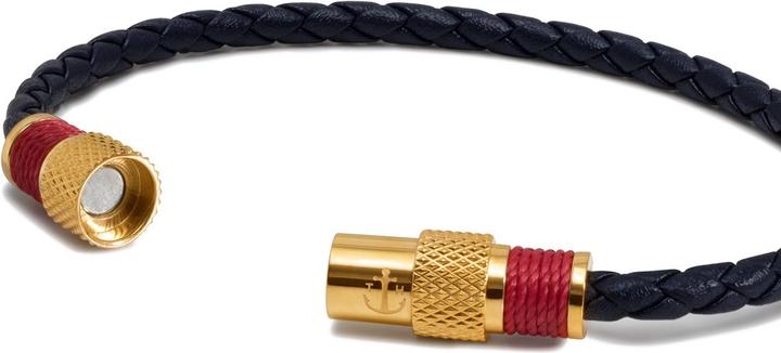 Produktbild Tom Hope Canterbury Blue Bracelet M (19.50 cm, Edelstahl, Leder)