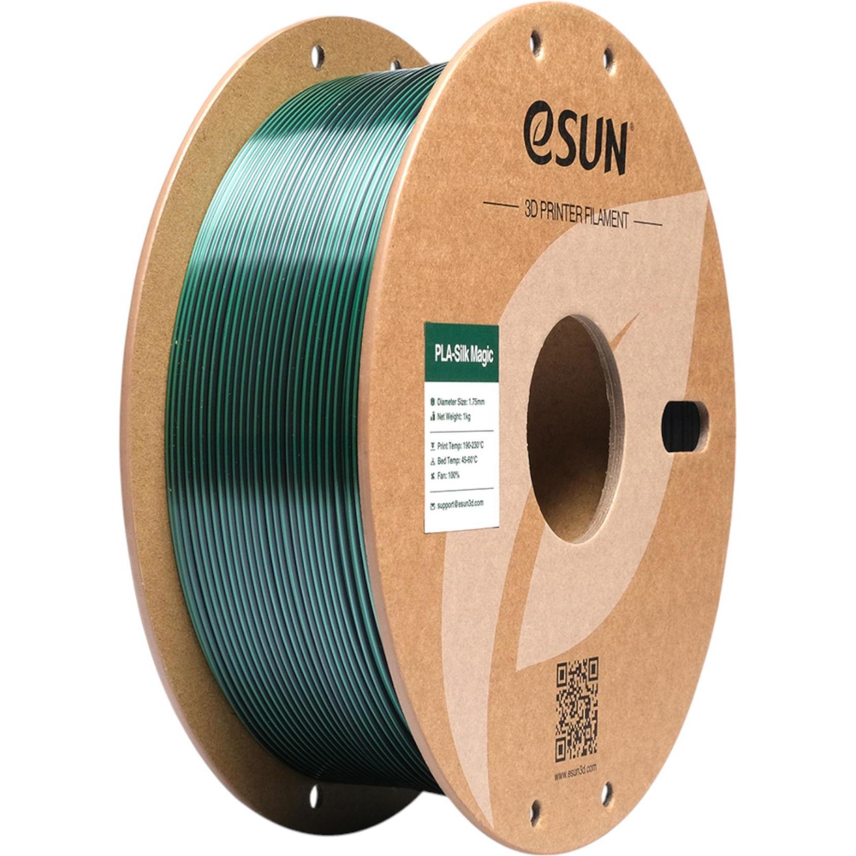Thumbnail - eSUN EPLA-SILK MAGIC 1,75mm BLACK GREEN 1kg (PLA, 1.75 mm, 1000 g, Mehrfarbig), 3D Filament, Mehrfarbig