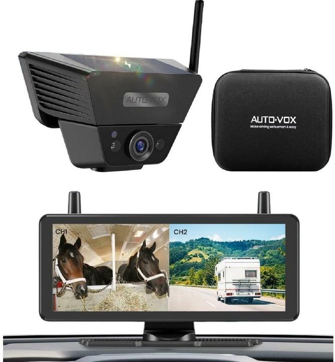 AutoVox Solar Rückfahrkamerasystem Wireless 7.2" 1080P HD