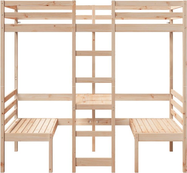 Immagine prodotto VidaXL Letto a soppalco con scrivania e sedie (75 x 190 cm)