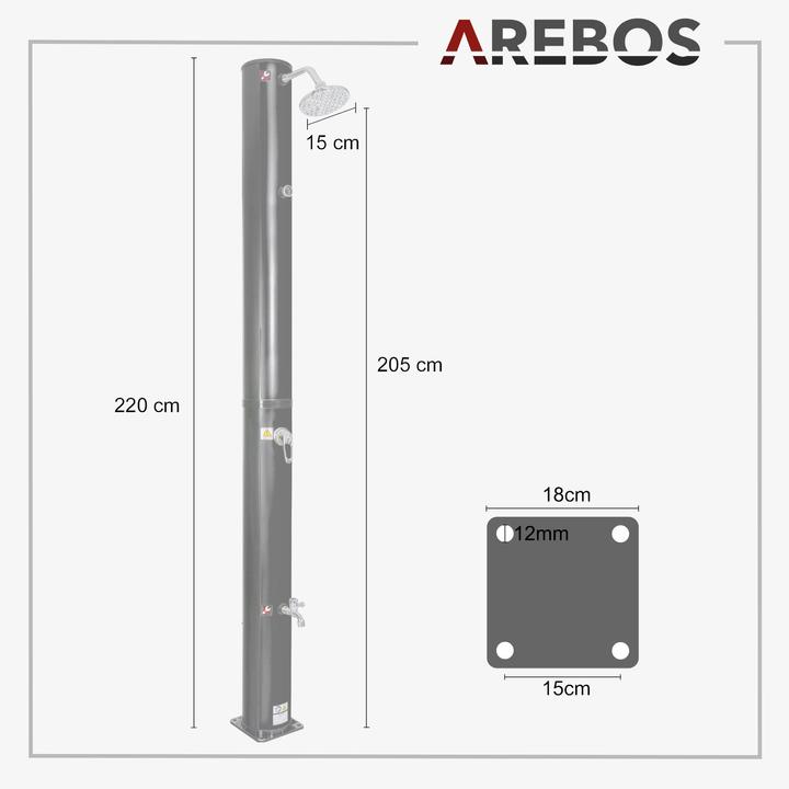 Actual product image Arebos Solar shower