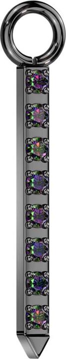 Image du produit Star Piercing Pendentif noir barre pointue cristaux sombre multicolore (sans laiton, Titane G23)