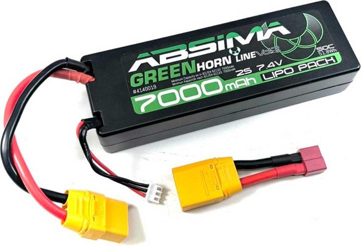 Absima Greenhorn Vol.2 LiPo 2S 7,4V-50C 7000 HC (XT90/T-Plug) (7.40 V, 7000 mAh)