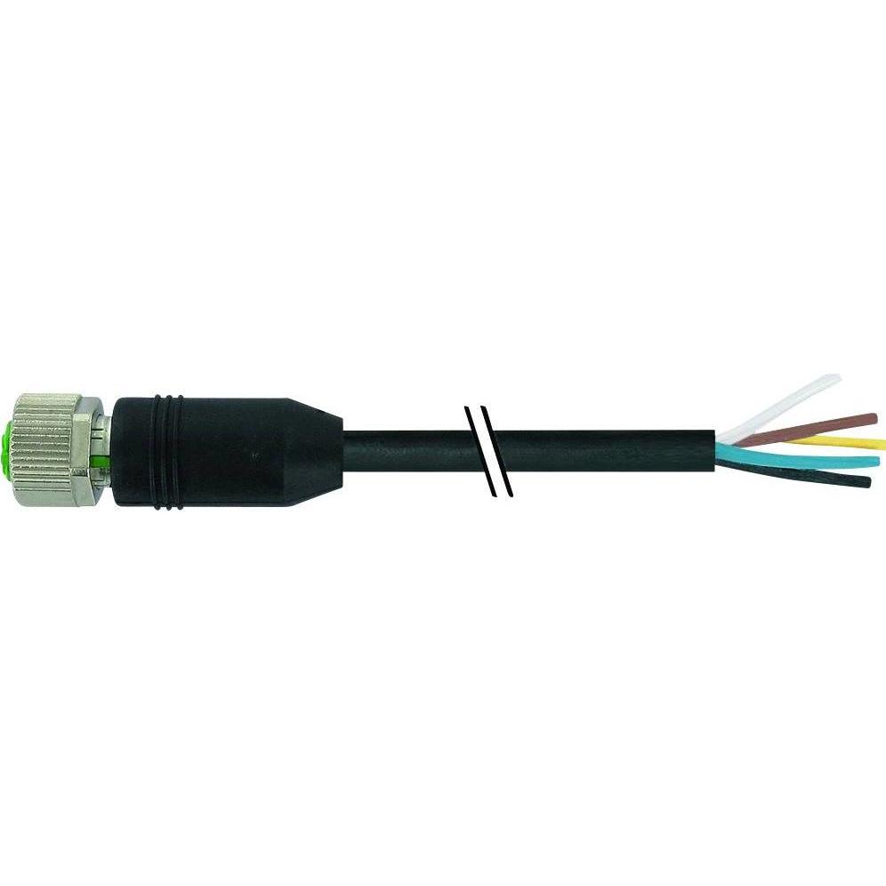 Murr Elektronik M12 Bu. ger. mit freiem Leitungsende PUR-OB 8x0.25 schleppk. 10m, Elektronikkabel + Stecker, Schwarz