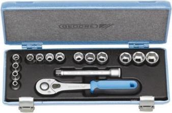 Actual product image Gedore D 30 JMU-10 Socket spanner set 3/8" 16-piece UD 6-19 mm (19 mm, 6 mm, 12 mm, 14 mm, 16 mm, 10 mm, 18 mm, 7 mm, 17 mm, 11 mm, 15 mm, 8 mm, 9 mm, 13 mm)