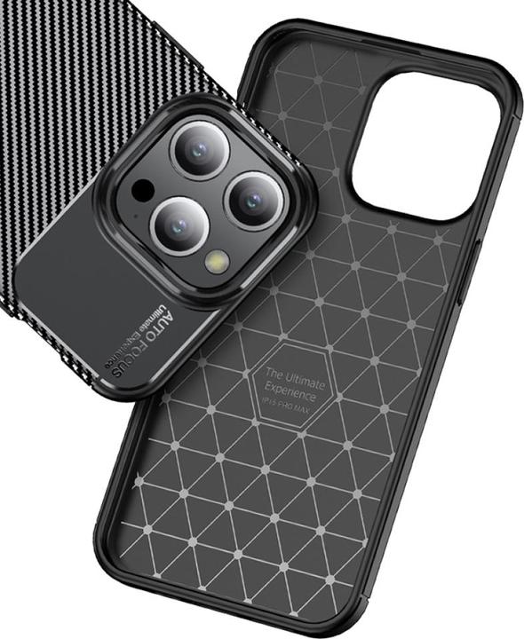Produktbild Screenguard Apple iPhone 15 Pro Max Hülle Carbon Design TPU Case (Apple iPhone 15 Pro Max)