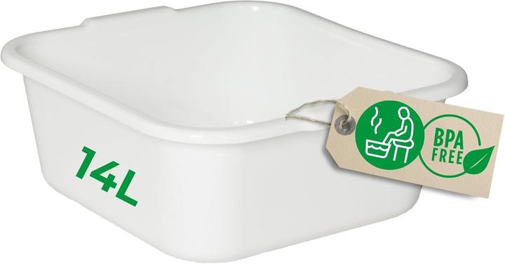 Actual product image Novaliv Spülschüssel eckig 14L, 38x38 cm, Weiss, BPA-frei Spülmaschinenfest Ideal für Küche und Campi (1 pcs.)