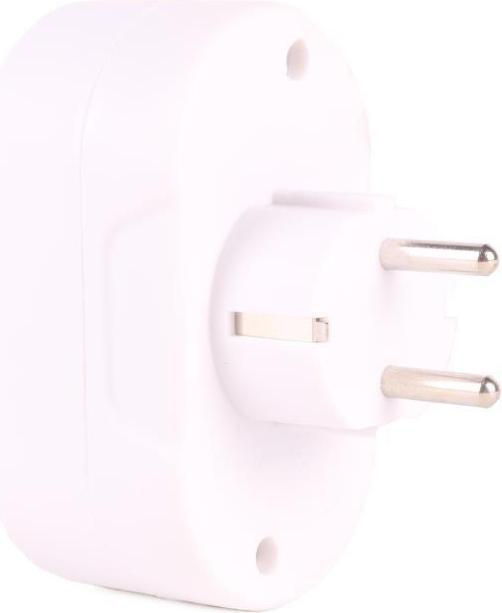 Actual product image Benson Electric Plug double adapter + earth (horizontal) white