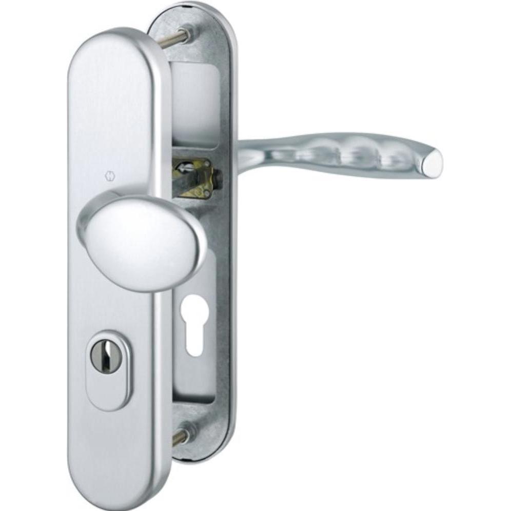 Hoppe, Türgriff + Fenstergriff, Schutzgarnitur New York 76G/3332ZA/3410/1810H Aluminium F1 72 mm 42-47 mm (Türgarnitur)