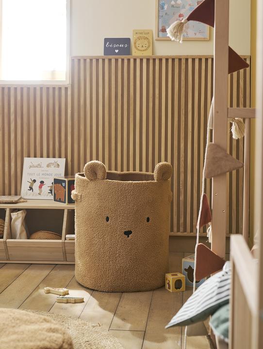 Image du produit Vertbaudet Kinderzimmer XL Aufbewahrungskorb BÄR, Teddyfleece
